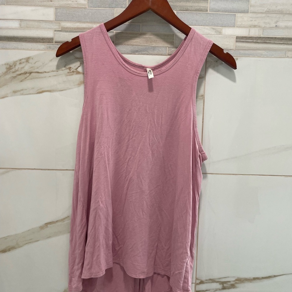 Magic Fit Mauve Sleeveless Tank Top split back rose pink made in USA 🇺🇸😊 M - Picture 8 of 8